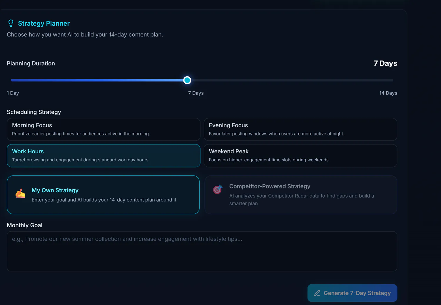 BuilderBotics content planning interface
